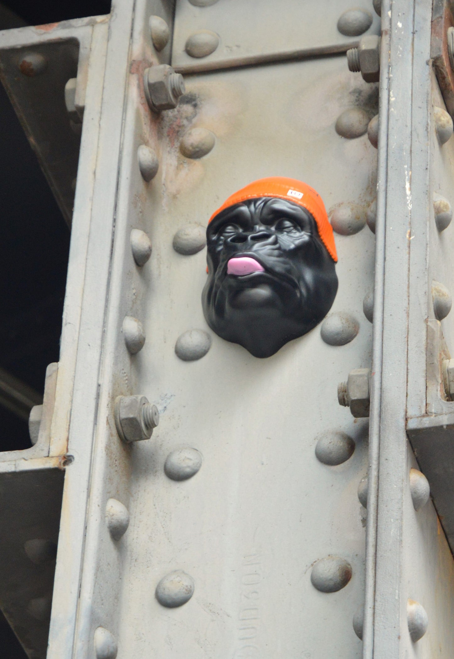 Gorilla Head with Orange Beanie Hat