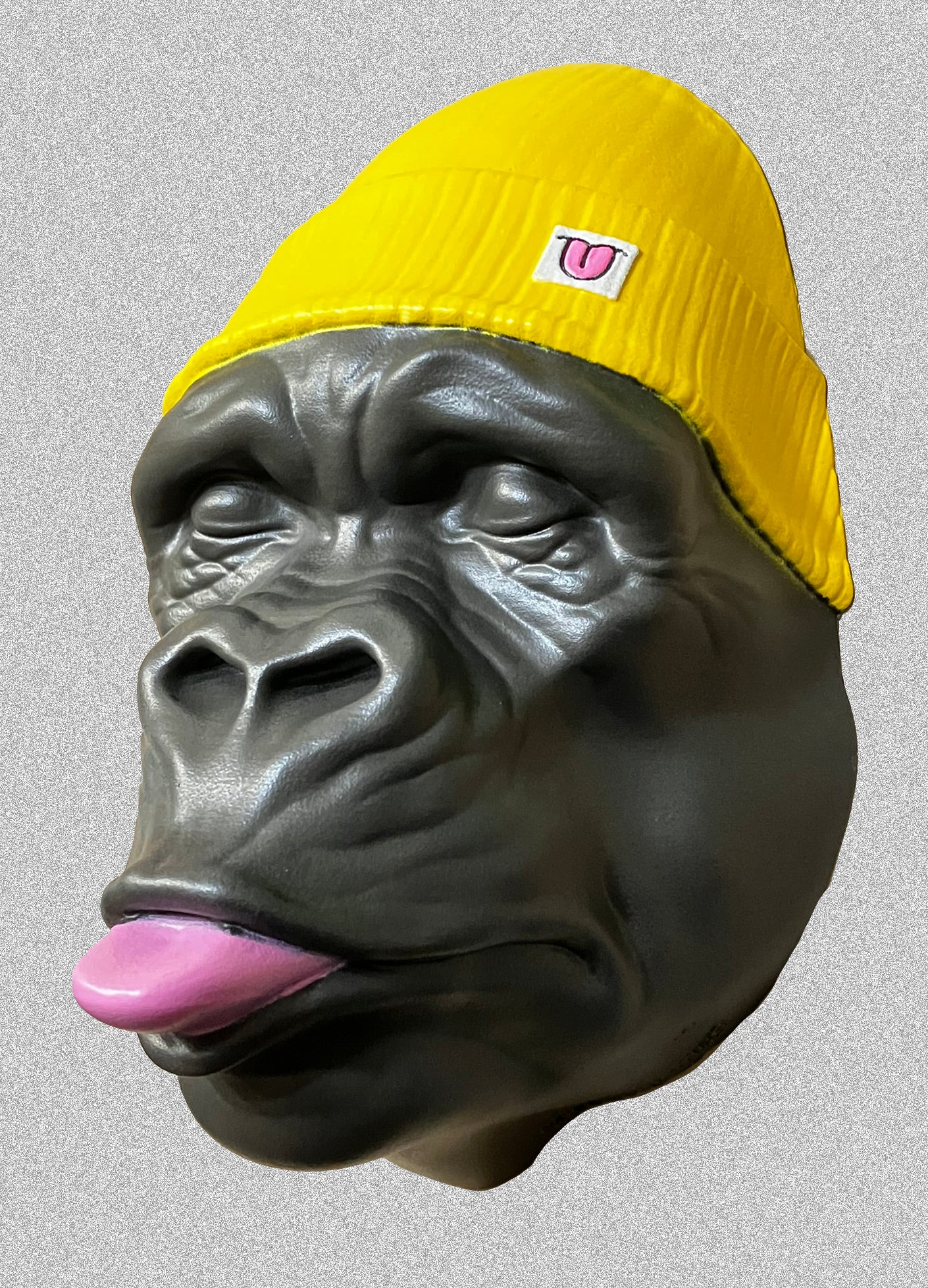 Gorilla Head with Yellow Beanie Hat