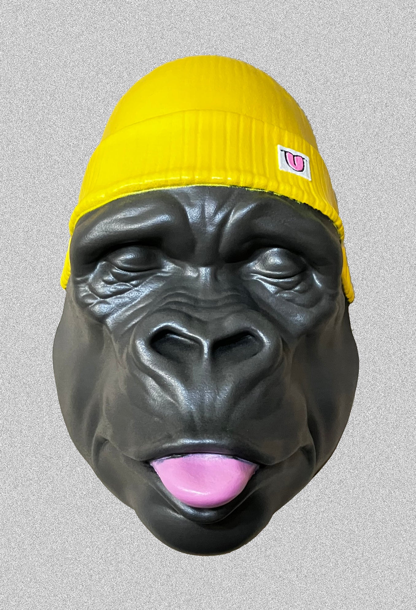 Gorilla Head with Yellow Beanie Hat